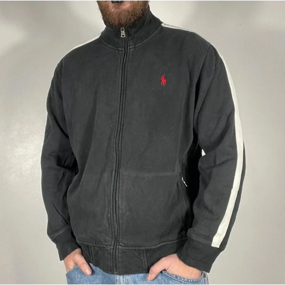 Polo by Ralph Lauren Black Athletic Jacket Size Large